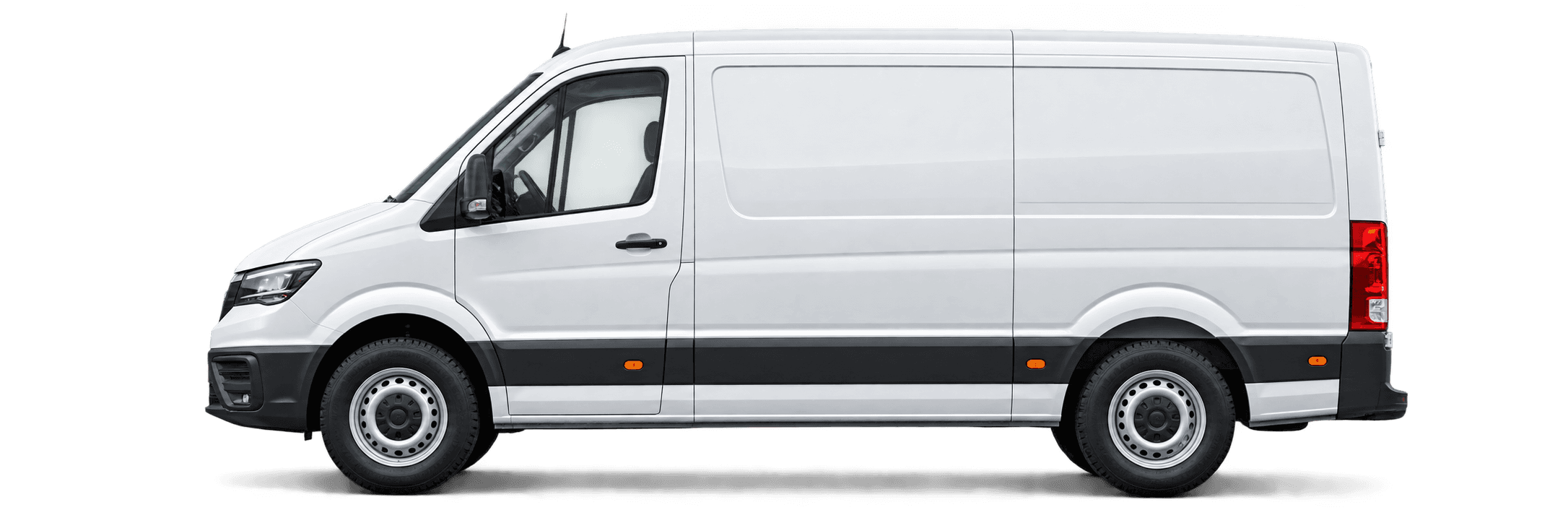Weißer Transporter bis 3,5 Tonnen